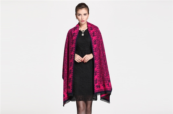 提花披肩 女士披肩 拉絨披肩