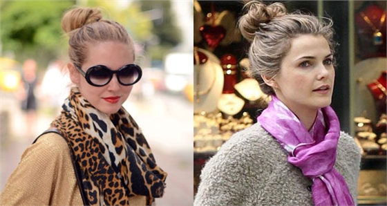 圍巾搭配發(fā)型