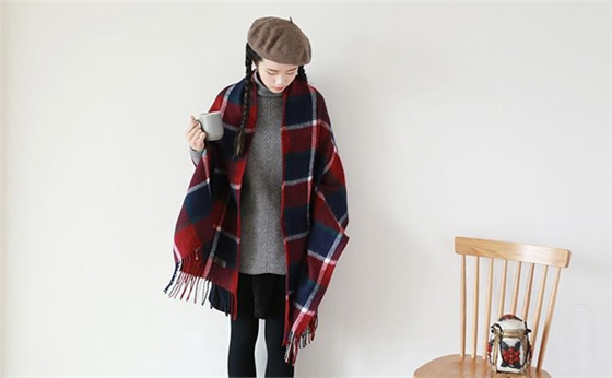 格子羊毛圍巾