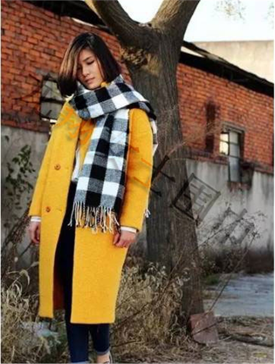 女士格子圍巾效果圖
