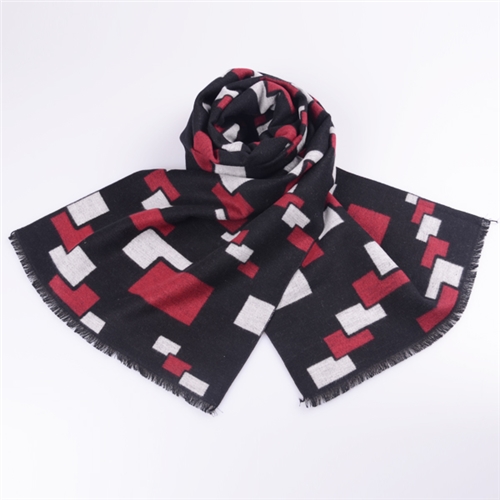 男士真絲格子圍