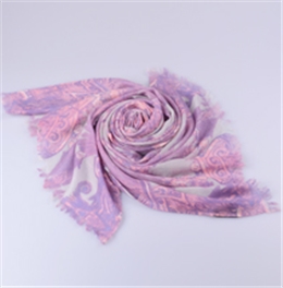 純羊絨印花圍巾