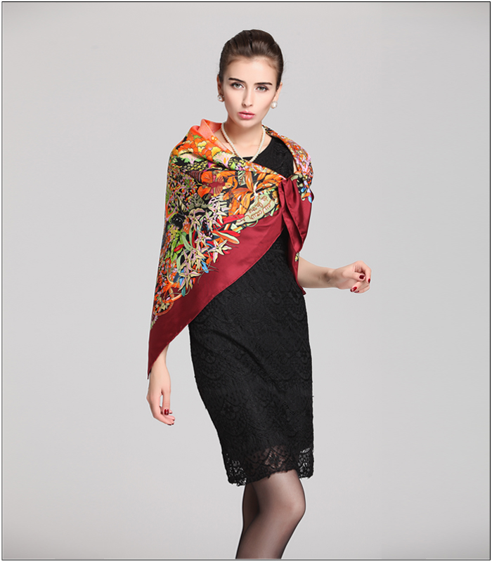 真絲圍巾 印花圍巾 真絲圍巾 印花圍巾