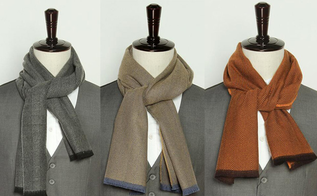 人字紋羊毛圍巾