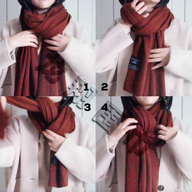 圍巾圍法圖解