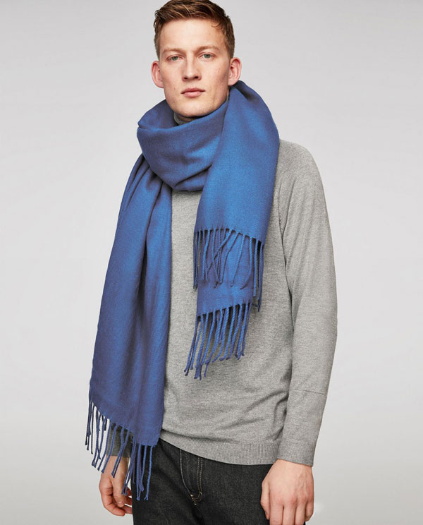 藍色男士圍巾 藍色男士圍巾