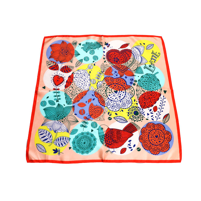 鳥語花香小方巾細節(jié)圖