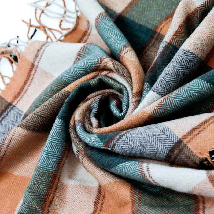 格子羊毛披肩 格子羊毛披肩