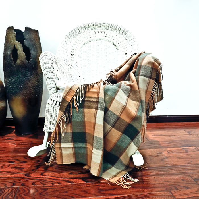 格子羊毛披肩 格子羊毛披肩