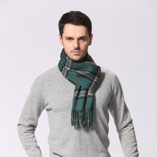 羊絨格紋圍巾 羊絨格紋圍巾