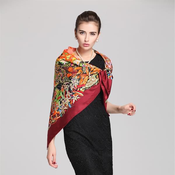 真絲印花圍巾 真絲印花圍巾