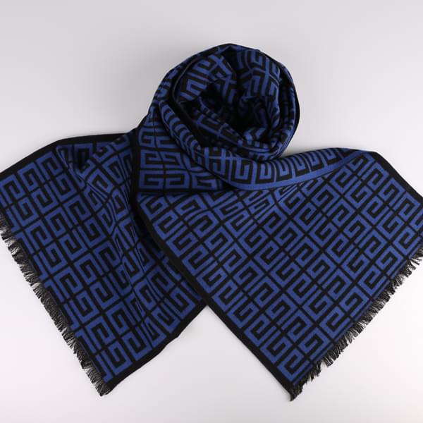 藍色格紋圍巾 藍色格紋圍巾
