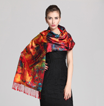 時(shí)尚高檔真絲印花披肩 時(shí)尚高檔真絲印花披肩