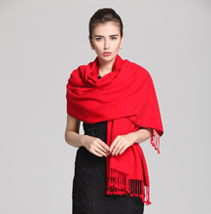 紅色竹纖維披肩