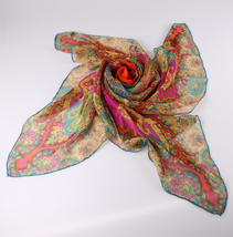 印花真絲圍巾 印花真絲圍巾